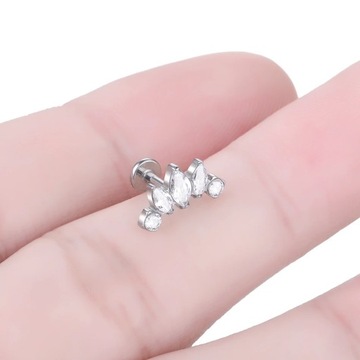 10Pcs/lot Titanium Labret Piercing Tragus Stud Earring Internal Thread