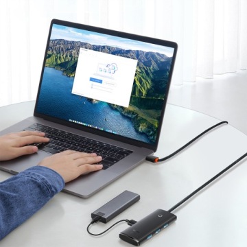 Концентратор 4 в 1 серии Baseus Lite USB на 4 порта USB 3.0, 1 м
