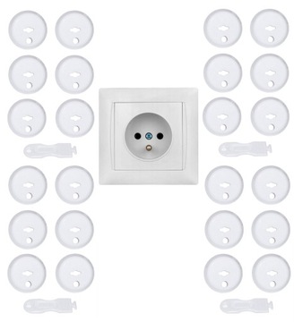 24x BLOKADA ZAŚLEPKI ZATYCZKI GNIAZDEK KONTAKTÓW Z BOLCEM + kluczyki