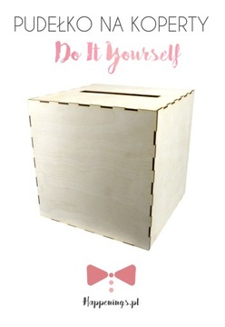 PUDEŁKO NA KOPERTY DREWNIANE DIY 25x25x25cm Wz7