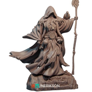 Merlin the Wizard czarodziej mag figurka rpg dnd D&D druk 3d 12k