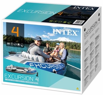 Надувная лодка INTEX Excursion 4 человека, лопастной насос 68324