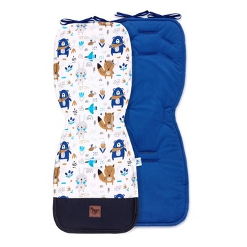 Dwustronna wkładka do wózka blue bear z velvetem