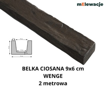 Belka Rustykalna CIOSANA Imitacja Drewna Styrodur WENGE Belka Sufitowa 2m