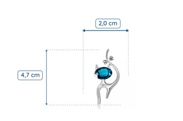 PINETS broszka srebrny Kot Kotek cyrkonia cyrkonie