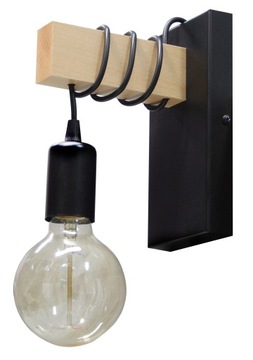 LAMPA KINKIET ŚCIENNY PLAFON 018-K DREWNO LOFT SALON SYPIALNIA SCHODY HOL