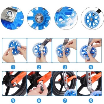 СВЕТОДИОДНЫЕ БОКОВЫЕ КОЛЕСА ДЛЯ ВЕЛОСИПЕДА 12–20 ДЮЙМОВ, СТАБИЛИЗАТОРЫ ВЕЛОСИПЕДА, СИНИЕ