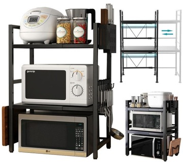PÓŁKA STOJAK NA MIKROFALÓWKĘ PÓŁKA KUCHENNA REGULOWANA+OCIEKACZ NA SZTUĆCE