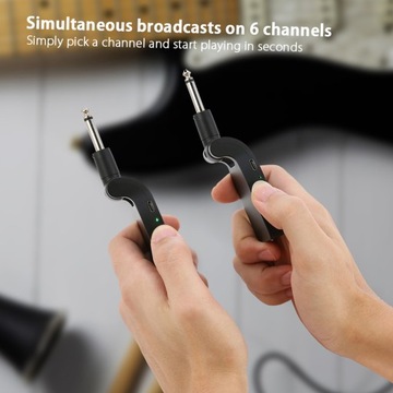 Wireless Guitar System 2.4G Rechargeable 6
