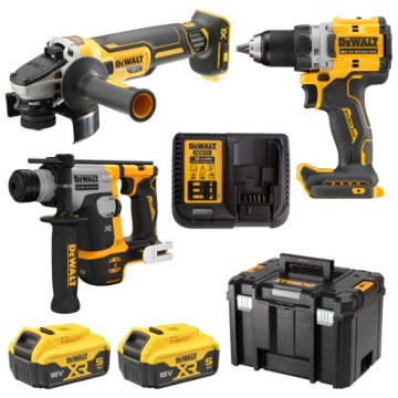 COMBO DeWALT DCK355P2T DCD800, DCG405, DCH172 + 2x5Ah, ładowarka + walizka