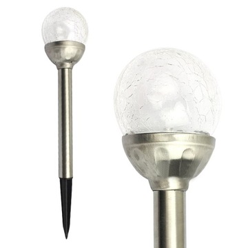 Lampa Solarna LED Ogrodowa Wbijana Kula Szklana