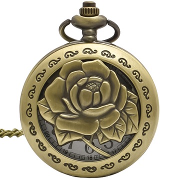 Zegarek kieszonkowy, naszyjnik, wisiorek - Róża nr.322
