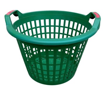 Kosz gospodarczy ogrodowy, uniwersalny, ażurowy, plastikowy zielony 35l