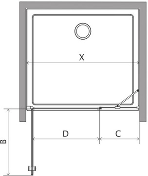 Drzwi prysznicowe szklane prysznic 100 L brązowe