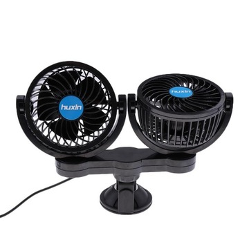 4,5-дюймовый автоматический автомобильный вентилятор охлаждения с двойной головкой, 12 В, поворотный на 360 градусов, с двойной головкой