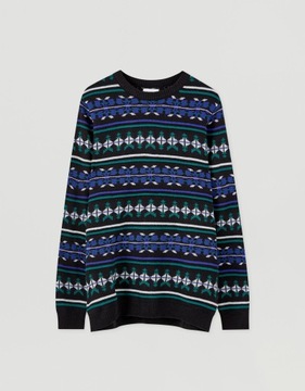 PULL & BEAR SWETER WZÓR RETRO 7JT XXJ__XS