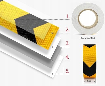 ЛЕНТА СВЕТООТРАЖАЮЩАЯ САМОКЛЕЙКА ОРАНЖЕВАЯ 5М