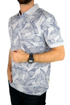 GUESS T-shirt polo męski PGS2 jasny niebieski, liście XL
