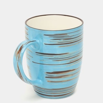 Синяя фарфоровая кружка для кофе и чая большая Wilmax 460 мл