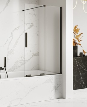 SMART BLACK Шторка для ванны 120x150 выдвижная