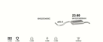 SEAT CORDOBA 1.0 1.4 1.6 1.8 2.0 (96-04) ГЛУШИТЕЛЬ