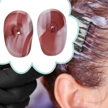 2 szt. Silikonowe nauszniki ochronne Miękkie profesjonalne farby do włosów