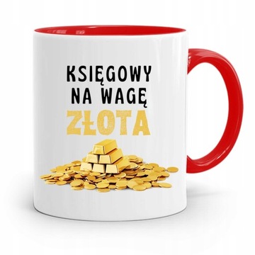 KUBEK CZERWONY PREZENT DLA KSIĘGOWEJ KSIĘGOWEGO z Nadrukiem ze Zdjęciem