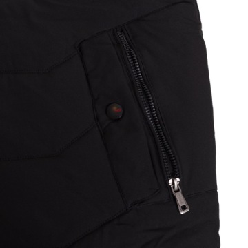 МУЖСКАЯ ЧЕРНАЯ ЭЛЕГАНТНАЯ СТЕГАНАЯ ЗИМНЯЯ КУРТКА С КАПЮШОНОМ / XL