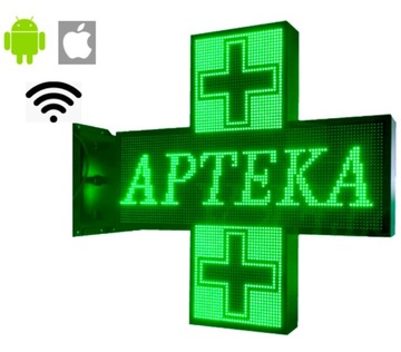 Krzyż apteczny dwustronny, mocowanie 96x96 cm.Wi Fi edycja smartfonem