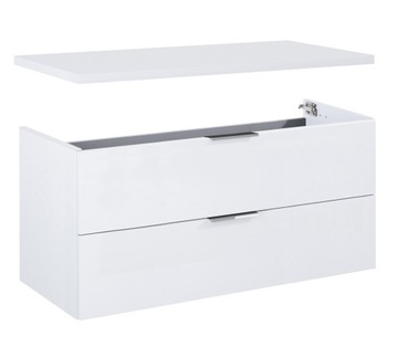 KOMPLET SZAFKA ŁAZIENKOWA Z BLATEM BIAŁY FRAME 100 CM ZESTAW