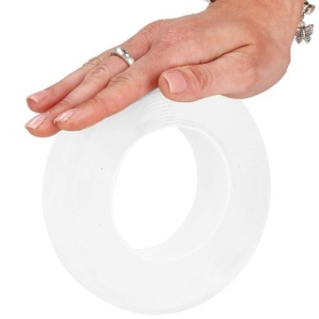 ПРОЧНАЯ ДВУСТОРОННЯЯ ВОДОНЕПРОНИЦАЕМАЯ НАНО ЛЕНТА, МНОГОРАЗОВАЯ, ПРОЗРАЧНАЯ