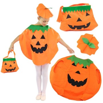 PEŁEN ZESTAW STRÓJ DYNIA HALLOWEEN WITAMINY JESIEŃ
