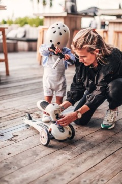 Scoot And Ride Ash КОМПЛЕКТ СКУТЕРА и Ride-On 2в1 + ШЛЕМ со светодиодной подсветкой от XXS до S 1+