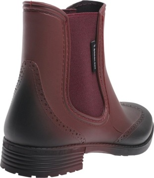 КОРОТКИЕ РЕЗИНОВЫЕ БОТИНКИ ЖЕНСКИЕ, бордовый 38