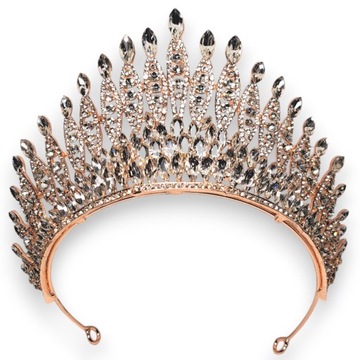 Barokowa tiara, diadem ślubny, korona, kolor różowe złoto, rose gold