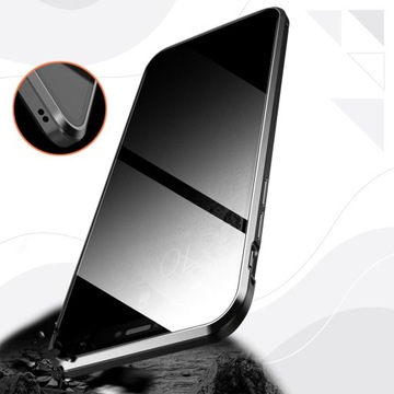 MAGNETYCZNE Etui do iPhone 15 DUAL SZKŁO PRYWATYZUJĄCE CHRONIĄCE PRYWATNOŚĆ