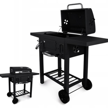 ПРОФЕССИОНАЛЬНЫЙ УГОЛЬНЫЙ САДОВЫЙ ГРИЛЬ + ПОЛКИ + ЗЕПЕЛЬНИК + КРЫШКА + РЕШЕТКА
