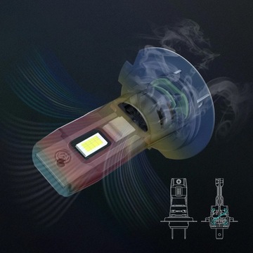 СВЕТОДИОДНЫЕ ЛАМПЫ H7 1:1 НИЗКИЕ ДОРОЖНЫЕ ФОНАРИ МОДЕРНИЗАЦИЯ I7S CSP 6000K МОЩНЫЙ