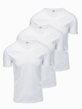 Zestaw koszulek 100% bawełna V-NECK 3-pak biały V8 Z29 L