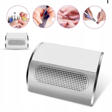 ПЫЛЕПОГЛОЩАТЕЛЬ для ногтей, маникюра, сумок, сильный, 20 Вт, 3 вентилятора, белый