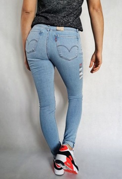 rurki LEVI`S 711 Skinny W25 L32 XS 34 Levis jasne