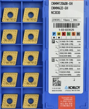 PŁYTKI WIELOOSTRZOWE CNMM 120408-GH NC3030 KORLOY
