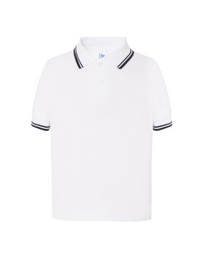 KOSZULKA POLO dziecięca CONTRAST 5-6 WH-NY 122