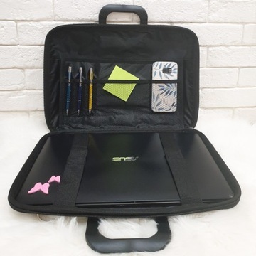 TORBA NA LAPTOPA 15 CALI AKTÓWKA CZERWONA SKÓRZANA