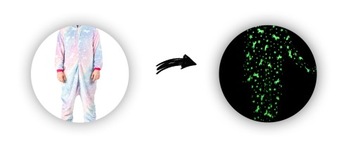 КОМБИНЕЗОННЫЙ КОСТЮМ СВЕТЯЩИЙСЯ ЕДИНОРОГ ТЕПЛАЯ ЦЕЛЬНАЯ ПИЖАМА НА МОЛНИИ L