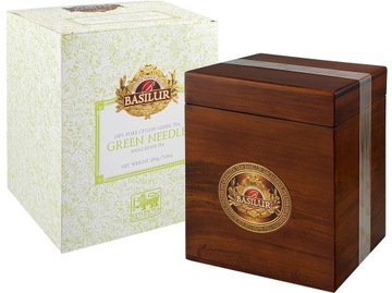 Herbata zielona SILVER GREEN NEEDLE Basilur DREWNIANA SKRZYNKA liść - 200 g