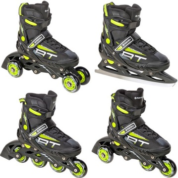 Rolki Wrotki Łyżwy 4w1 Regulowane RAVEN Profession Black/Lime 31-35