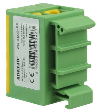 СОЕДИНИТЕЛЬ ДВОЙНОЙ РЕЙКИ ЖЕЛТЫЙ ЗЕЛЕНЫЙ 4x2,5-50 мм2