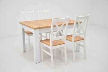 4x стул и стол Тевтонский 80х120/160 ДУБ КРАФТ