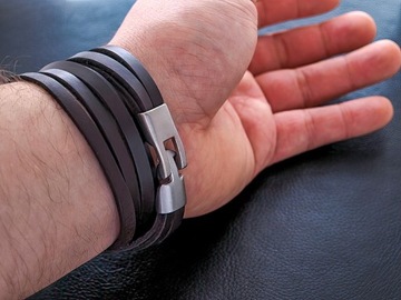 ШИРОКИЙ КОЖАНЫЙ БРАСЛЕТ! КАЧЕСТВО !